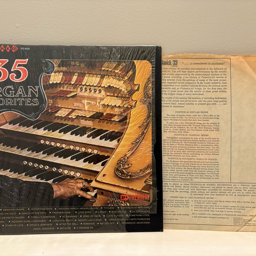 Various Artists 35 Organ Favorites PS-9038 Vinyl LP Record Album Stereo/Mono